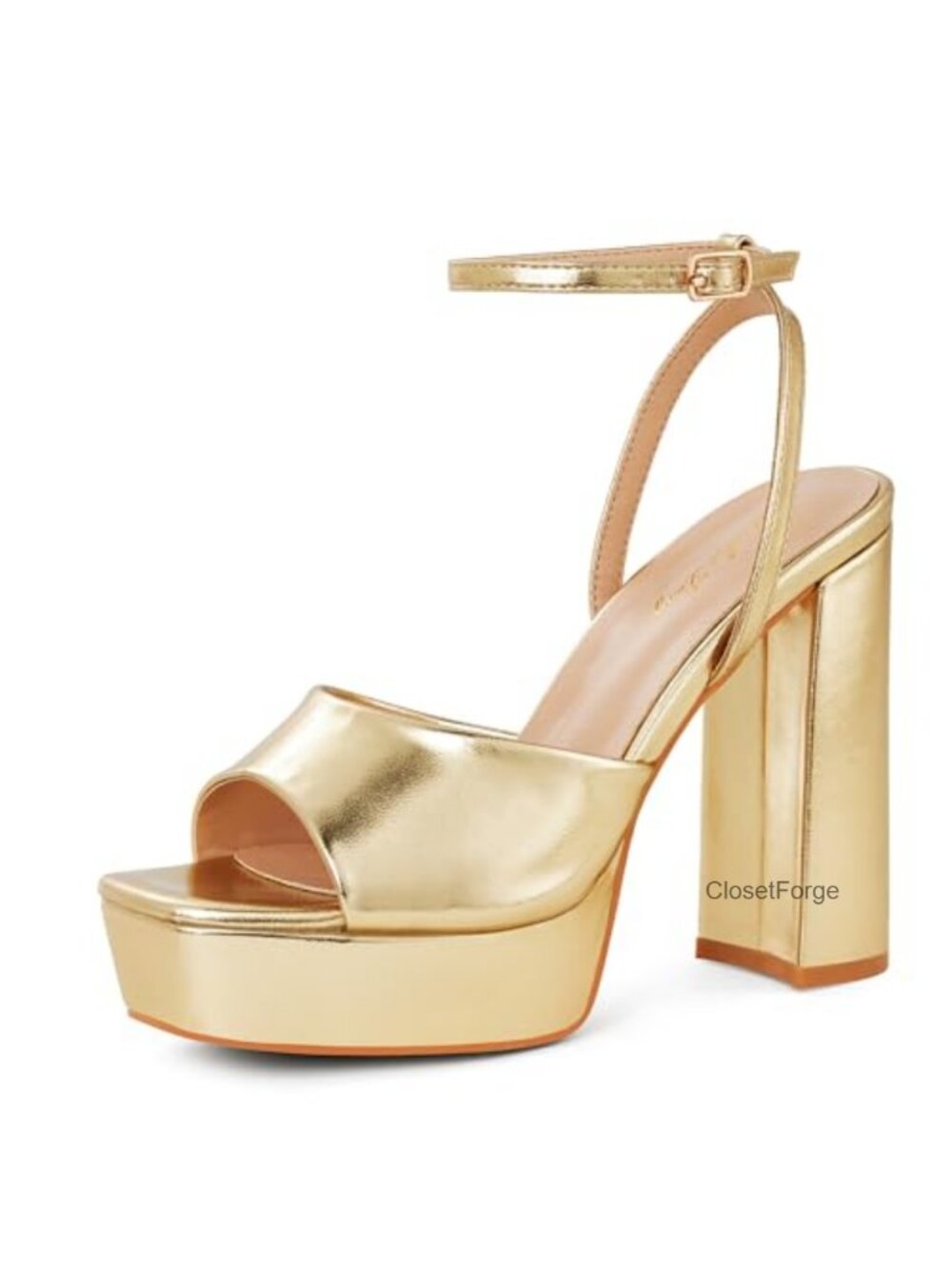 Chunky Heeled Platform Sandals Women Open Toe Ankle Strap Block Heel Dress Shoes